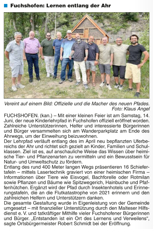 Adenauer Nachrichten Einweihung Kinderlehrpfad 01